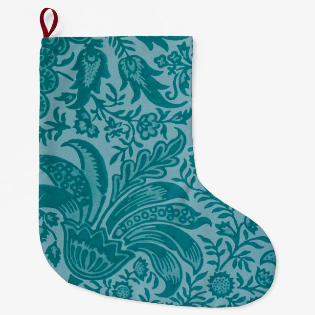 Indian Pattern (by William Morris) Large Christmas Stocking (Front)