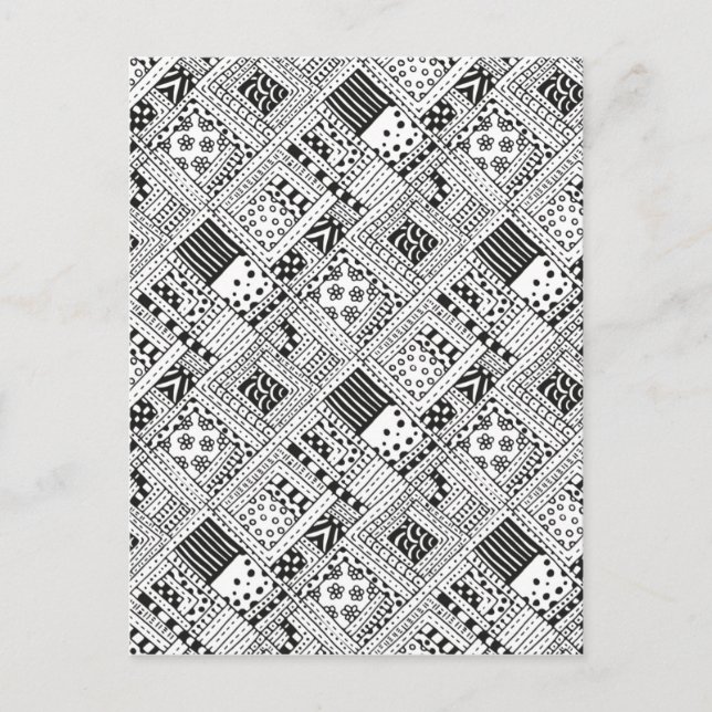 Indian Pattern Doodle Postcard (Front)
