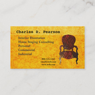 Indian Pattern Elegant Ornate Vintage ArmChair Business Card