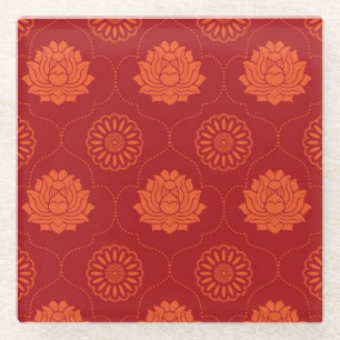 Indian Pattern Glass Coaster