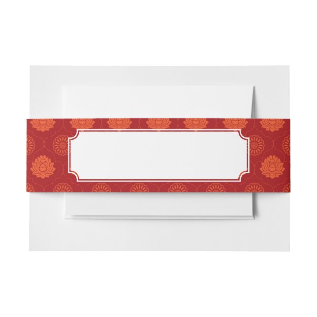 Indian Pattern Invitation Belly Band (Front Example)