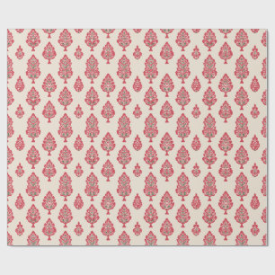 Indian Pattern on Beige Background Wrapping Paper