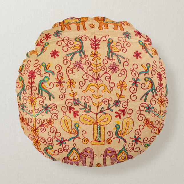 Indian pattern on fabricindian, fabric, india, orn round cushion (Front)