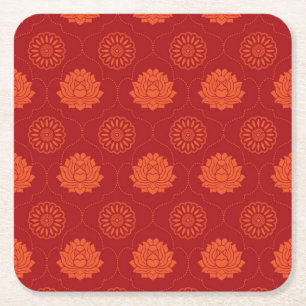 Indian Pattern Square Paper Coaster