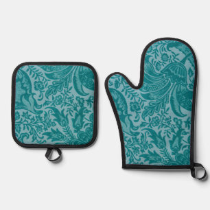 Indian Pattern, William Morris Oven Mitt & Pot Holder Set