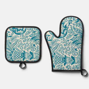 Indian Pattern, William Morris Oven Mitt & Pot Holder Set