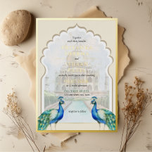 Indian Peacock Gold Taj Mahal Aesthetic Wedding