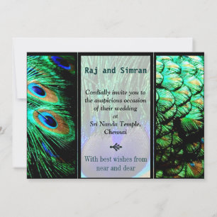Indian Peacock Wedding Invitation