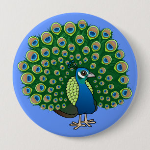 Indian Peafowl 10 Cm Round Badge