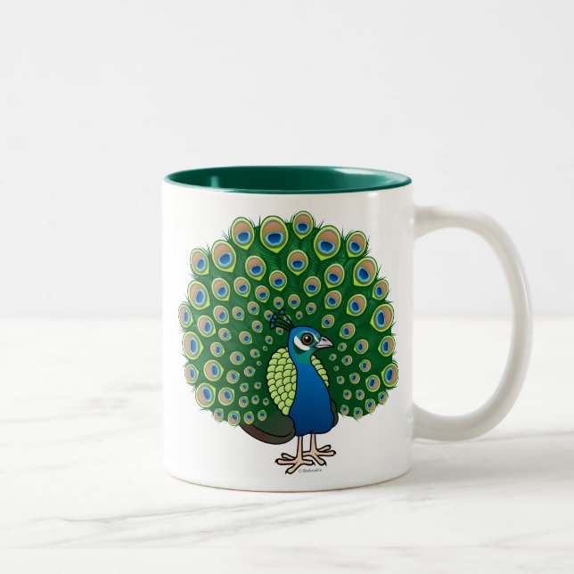 Indian Peafowl Two-Tone Coffee Mug (Right)
