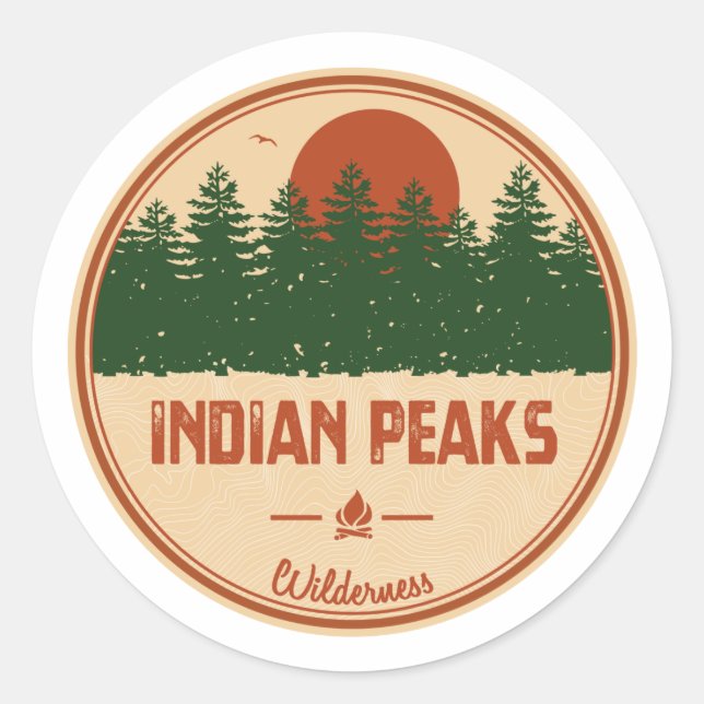 Indian Peaks Wilderness Colorado Classic Round Sticker (Front)