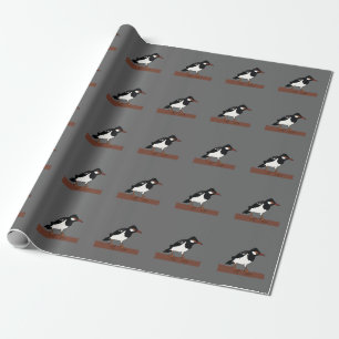 Indian Pied Myna Bird Art Wrapping Paper