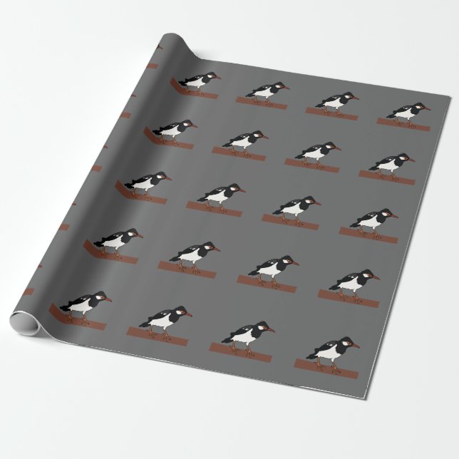 Indian Pied Myna Bird Art Wrapping Paper (Unrolled)