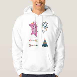 Indian Pink Bear Sticker Set Bear Dreamcatcher Hoodie