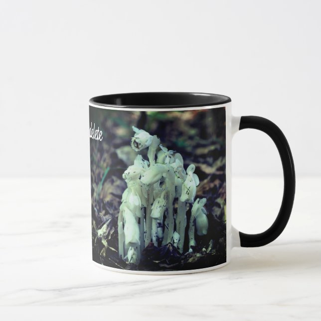 Indian Pipe Wildflowers Nature Personalised Mug (Right)