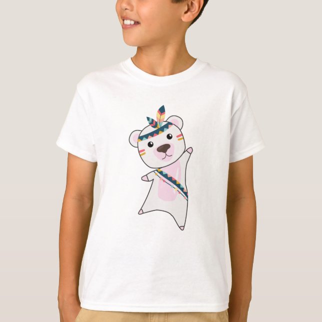 Indian Polar Bear Bear Fashing Teddy Feather T-Shirt (Front)