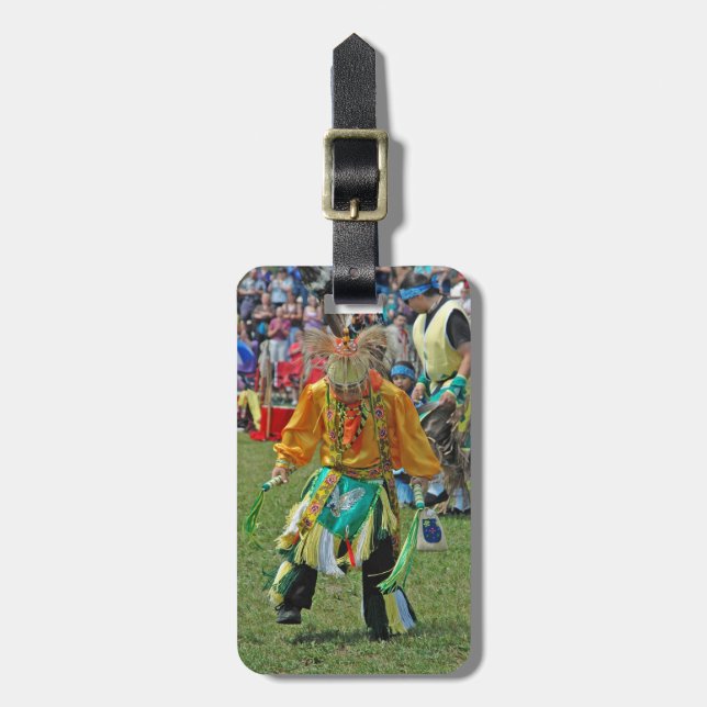Indian Pow Wow Easy ID Personal Luggage Tag (Front Vertical)