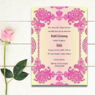 Indian Pre Wedding Haldi Ceremony Invitation