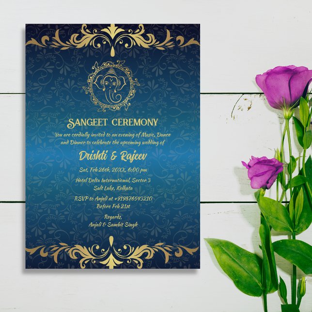 Indian Pre-Wedding Sangeet Ceremony Invitation (Creator Uploaded)