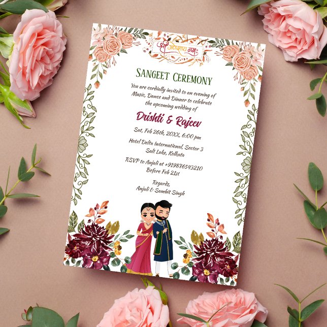 Indian Pre-Wedding Sangeet Ceremony Invitation (Creator Uploaded)