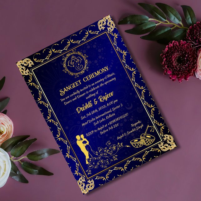 Indian Pre-Wedding Sangeet Ceremony Invitation (Creator Uploaded)