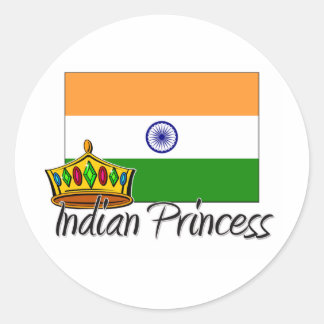 Indian Princess Classic Round Sticker
