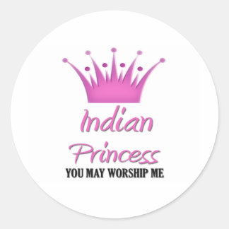 Indian Princess Classic Round Sticker