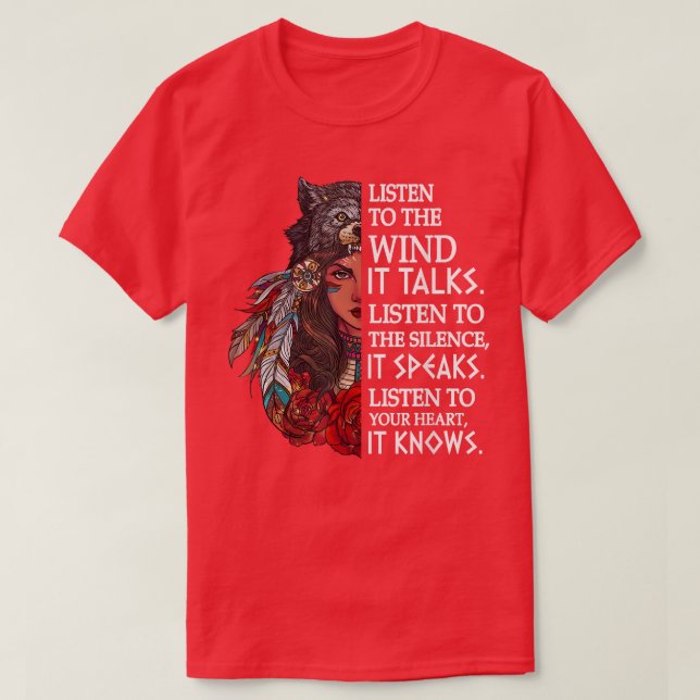 Indian Proverb Native American Inspirational Motiv T-Shirt (Design Front)