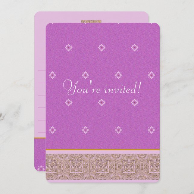 Indian Purple - Invitation Card (Front/Back)