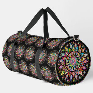 Indian Rainbow Mandala Large Duffel Bag
