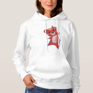 Indian Red Bear Fashing Teddy Feather Hoodie