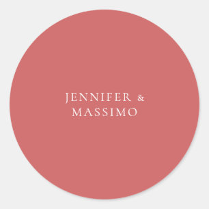 Indian Red Minimalist Plain Modern Aesthetic Look Classic Round Sticker