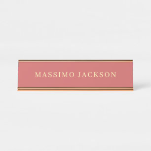 Indian Red Minimalist Plain Modern Aesthetic Look Desk Name Plate