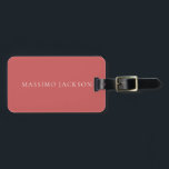 Indian Red Minimalist Plain Modern Aesthetic Look Luggage Tag<br><div class="desc">An ideal design for those looking for an aesthetic look. It immediately stands out with its extremely simple and elegant appearance.</div>