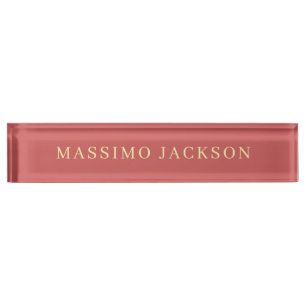 Indian Red Minimalist Plain Modern Aesthetic Look Nameplate