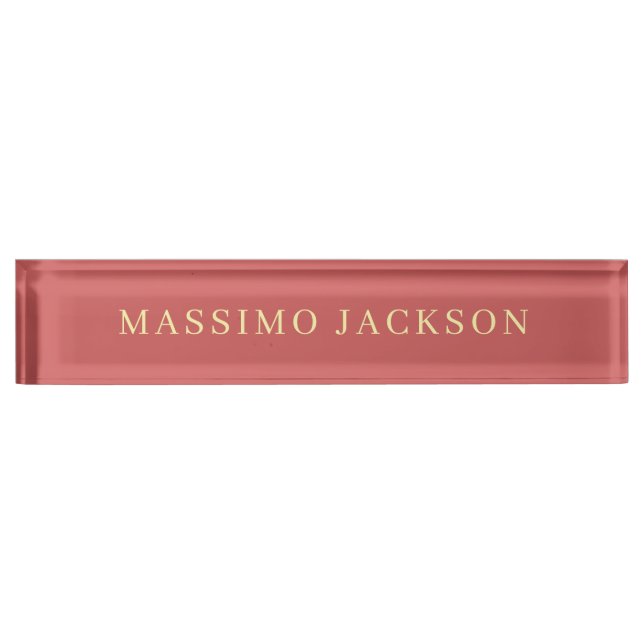 Indian Red Minimalist Plain Modern Aesthetic Look Nameplate (Front)