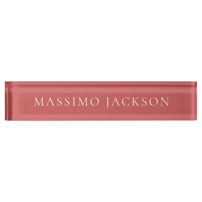 Indian Red Minimalist Plain Modern Aesthetic Look Nameplate (Front)