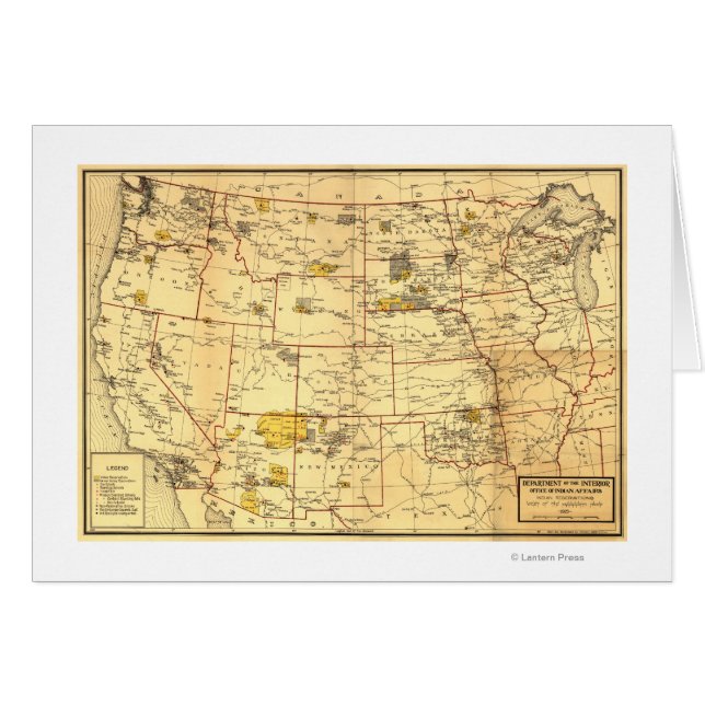 Indian Reservations West of the Mississippi (Front Horizontal)