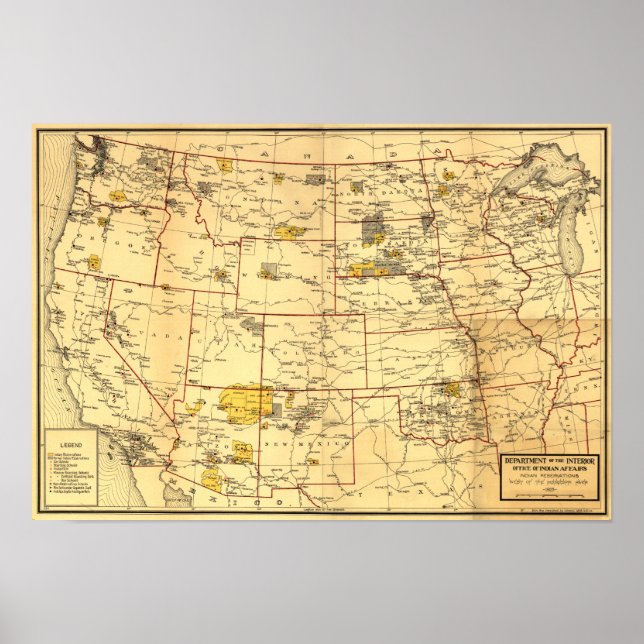 Indian Reservations West of the Mississippi Poster (Front)