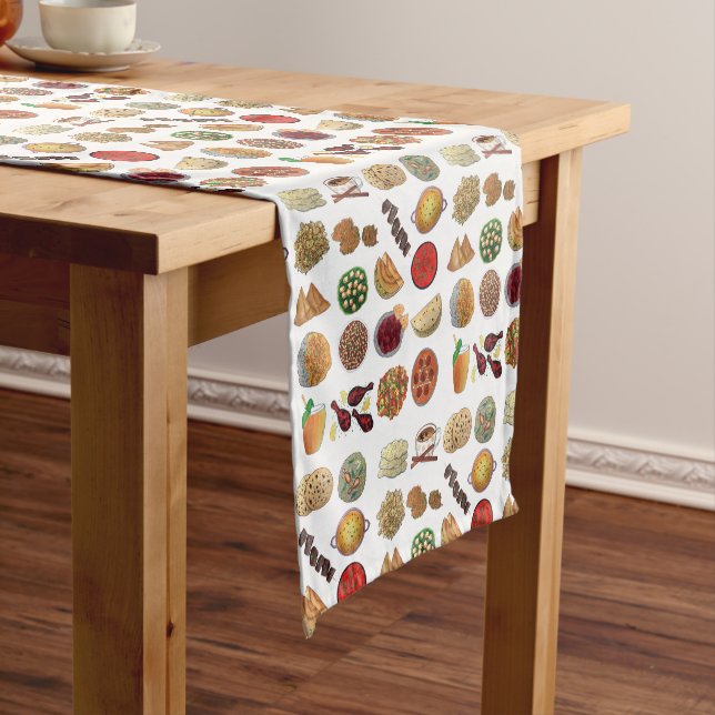 Indian Restaurant Cooking Foods Dishes India Short Table Runner (In Situ)