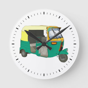 Indian Rickshaw Round Clock