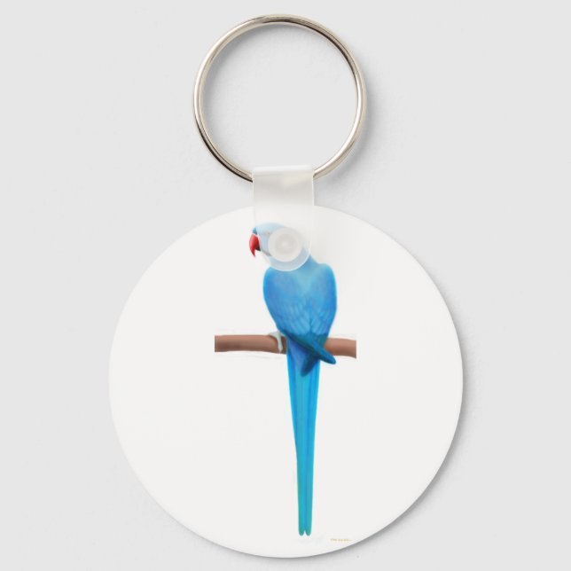 Indian Ringneck Parakeet Keychain (Front)