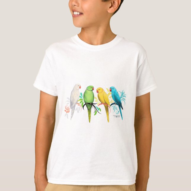 Indian Ringneck Parrots T-Shirt (Front)