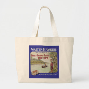 Indian River Fruit Vintage Fruit Crate Large Tote Bag