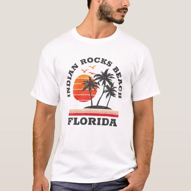 Indian Rocks Beach Florida Retro Souvenir Gift T-Shirt (Front)