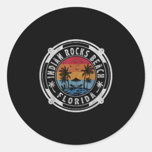 Indian Rocks Beach Florida Summer Vacation Vintage Classic Round Sticker