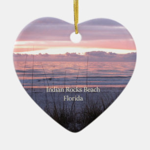 Indian Rocks Beach, Florida Sunset Ceramic Tree Decoration