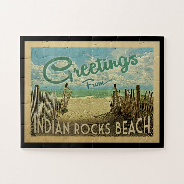 Indian Rocks Beach Vintage Travel Jigsaw Puzzle (Horizontal)