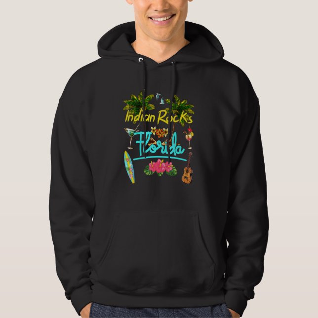 Indian Rocks Florida Beach Summer Palm Sun Set Pal Hoodie (Front)