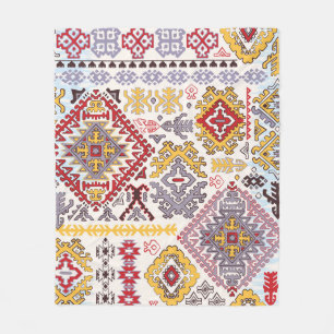 Indian rug, paisley mandala, yoga fleece blanket